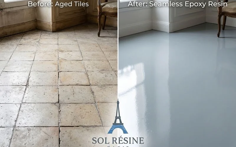 Comparatif avant-après : ancien carrelage vs résine seamless